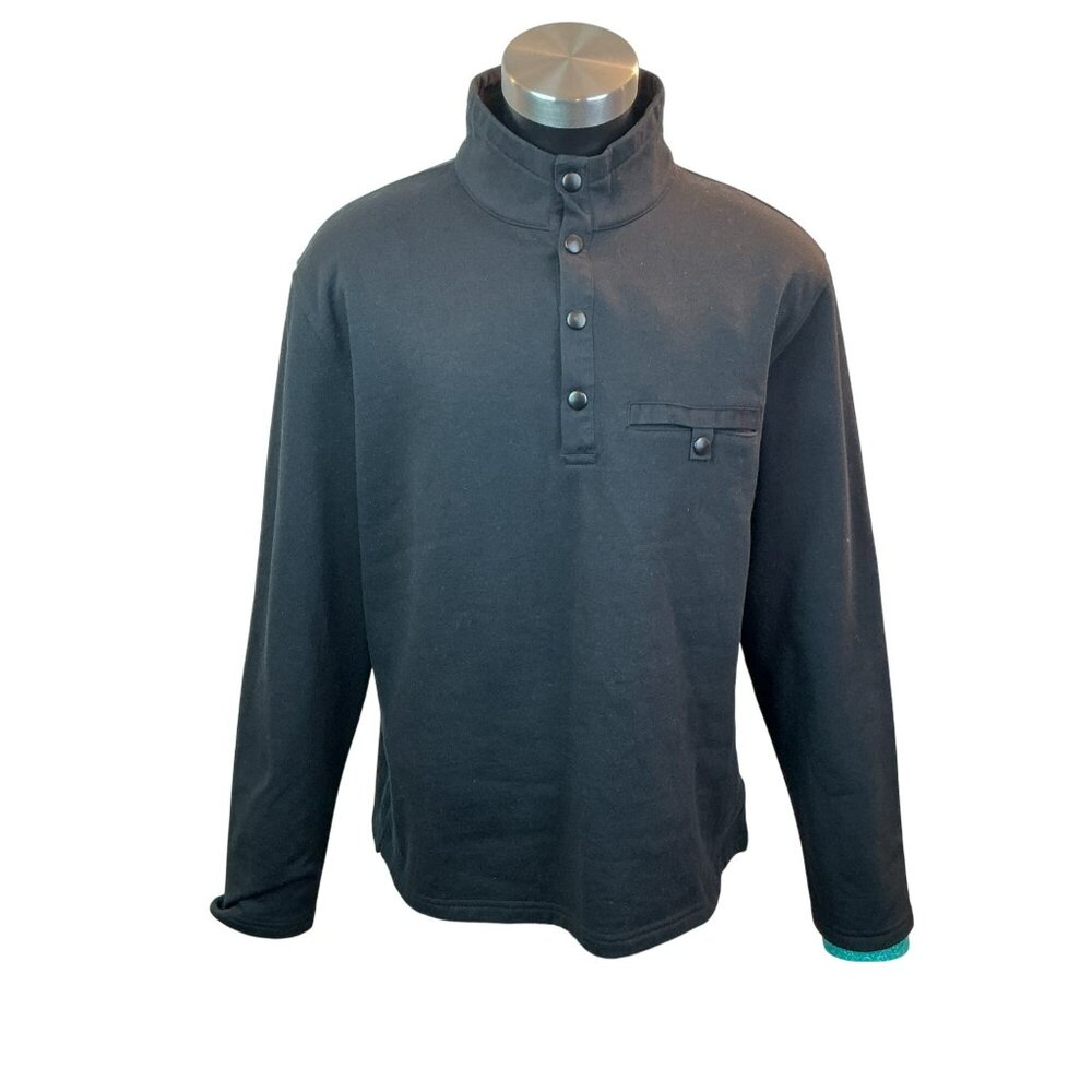 Untuckit Parkson Henley Shirt Mens XXL Regular Fit Cotton Blend NWT Black